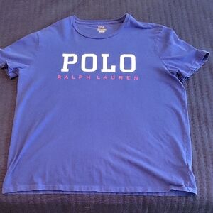 Ralph Lauren Classic Blue Tee with Red Accents